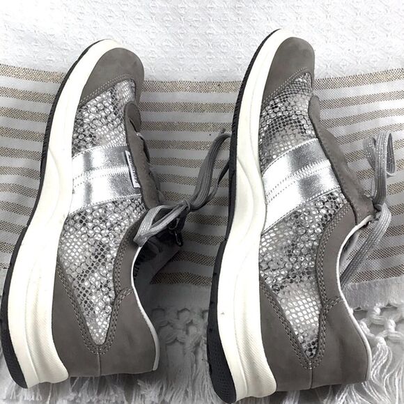 Mephisto Runoff Air Jet System Silver Snakeskin Grey Leather Lace Up Shoes - Picture 13 of 16